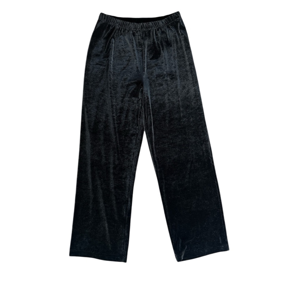 Coldwater Creek Black Velour Pull On Relaxed Pants Trousers Women’s PS